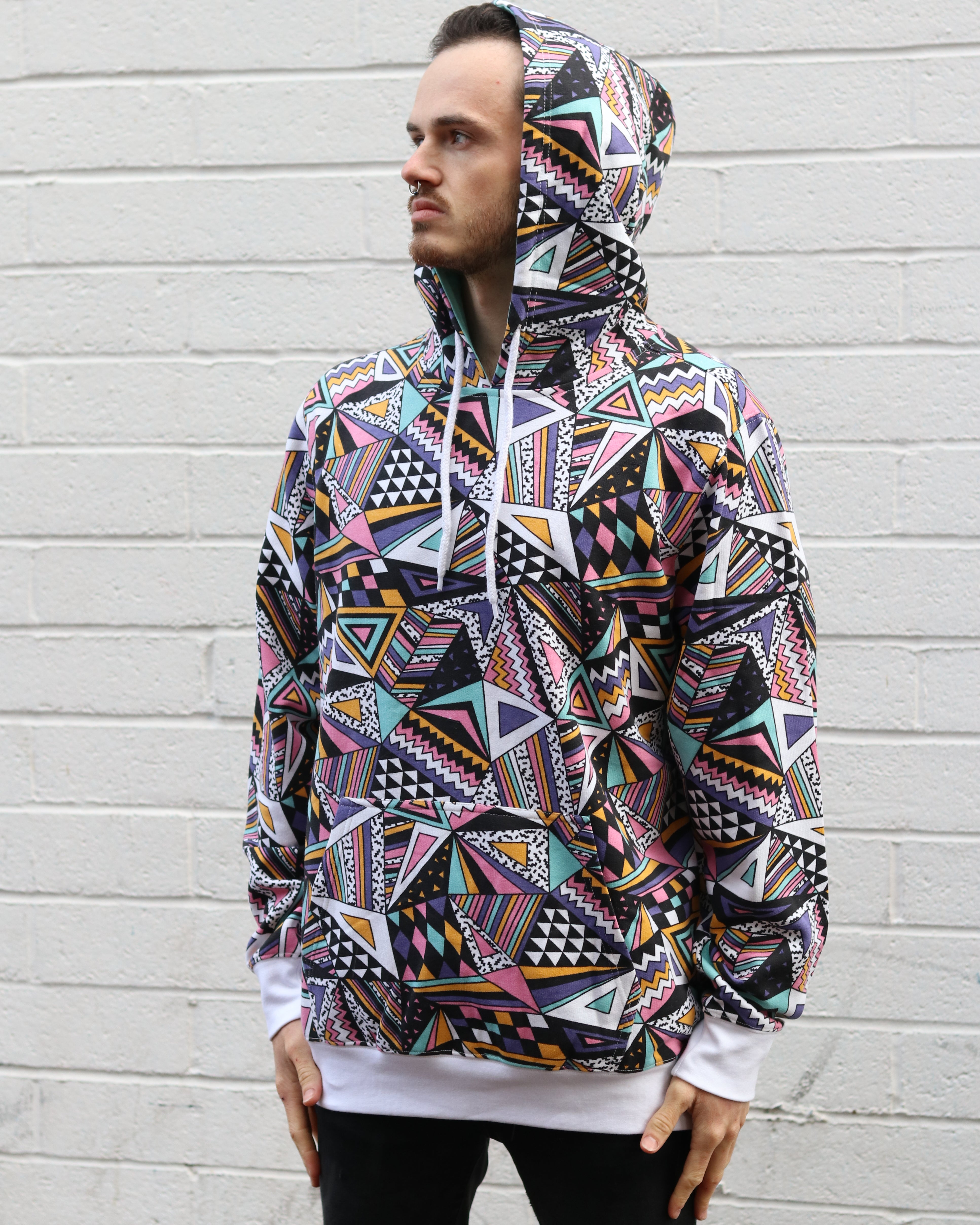 Super Massive Geometric Print Hoodie Super Massive Shop